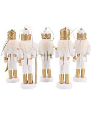 Nutcrackers Set of 5 Christmas Wooden Nutcracker Soldier Ornament Decoration for Home - Wreath Soldier - CD18LQ7GS79 $22.59