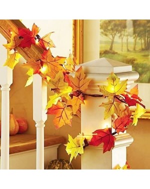 Indoor String Lights Fall Decorations-Fall Garland-Fall Wreath-Thanksgiving Decorations Lighted Fall Garland - 24.6 Feet - 60...