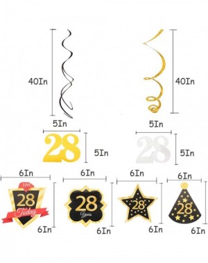 Streamers 28 Birthday Decoration Happy 28th Birthday Party Silver Black Gold Foil Hanging Swirl Streamers I'm Twenty-eight Ye...