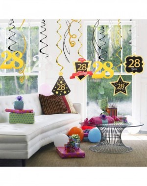 Streamers 28 Birthday Decoration Happy 28th Birthday Party Silver Black Gold Foil Hanging Swirl Streamers I'm Twenty-eight Ye...