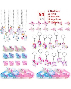 Party Favors 54Pack Rainbow Unicorn Party Supplies-Perfect Unicorn Gifts-Unicorn Necklace Novelty Unicorn Keychain Bulk Unico...