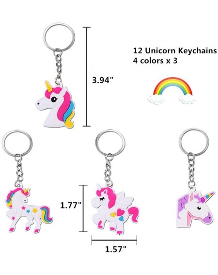 Party Favors 54Pack Rainbow Unicorn Party Supplies-Perfect Unicorn Gifts-Unicorn Necklace Novelty Unicorn Keychain Bulk Unico...