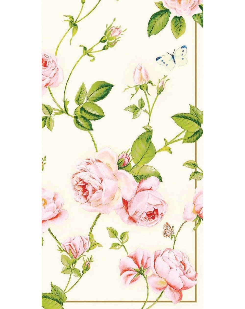 Tableware 3-Ply Paper Rambling Rose- 16 Count Guest Towel Napkins- Cream- Set of 2 - Cream - CL182LMCOKC $28.05