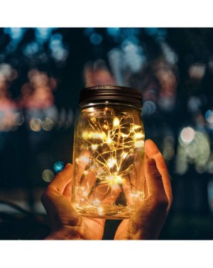 Outdoor String Lights Solar Mason Jar Lights - 8 Pack 30 Led String Waterproof Lids Lights with 8 Handle (Jars Not Included)-...