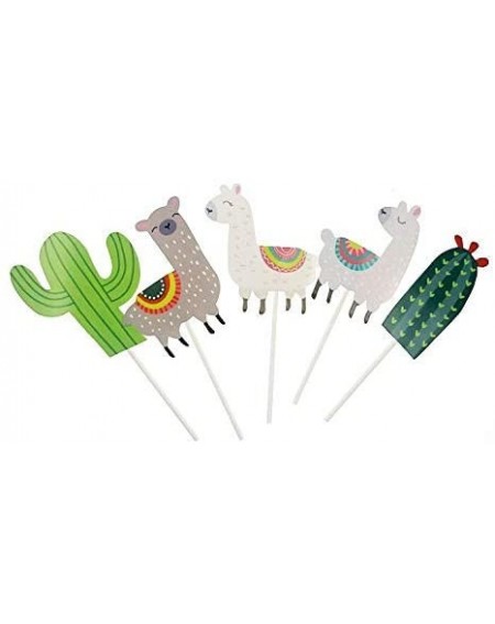 Cake & Cupcake Toppers 48 Pcs Cute Llama and Cactus Cupcake Toppers Alpaca Cupcake Picks for Mexican Fiesta Theme Party- Baby...