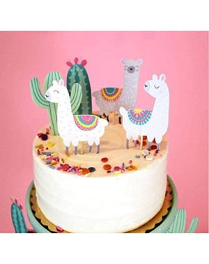 Cake & Cupcake Toppers 48 Pcs Cute Llama and Cactus Cupcake Toppers Alpaca Cupcake Picks for Mexican Fiesta Theme Party- Baby...