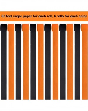 Party Favors 984 Feet Totally Halloween Crepe Paper Streamers Black and Orange Crepe Paper Roll for Halloween Party Decoratio...