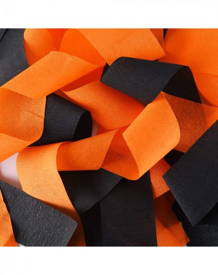 Party Favors 984 Feet Totally Halloween Crepe Paper Streamers Black and Orange Crepe Paper Roll for Halloween Party Decoratio...