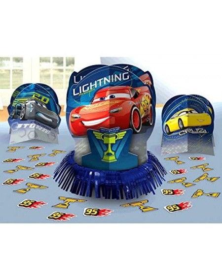 Centerpieces Lightning Mcqueen Cars Birthday Party Decorations- Cars 3 Decor Set with Banner- Centerpieces and Hanging Swirls...