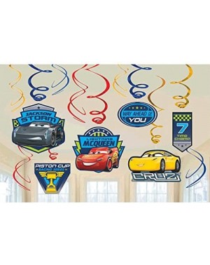 Centerpieces Lightning Mcqueen Cars Birthday Party Decorations- Cars 3 Decor Set with Banner- Centerpieces and Hanging Swirls...