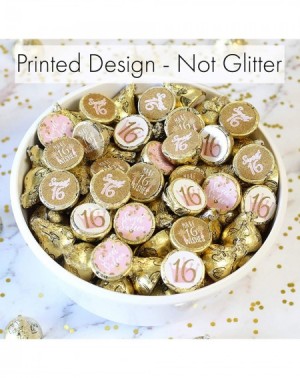 Favors Sweet Sixteen 16th Birthday Party Favor Stickers - 180 Labels (Pink and Gold) - CT180K67IQU $8.34