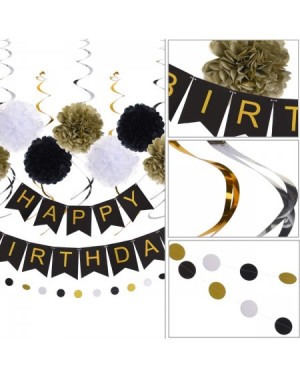 Tablecovers Birthday Party Decorations Set-Sliver Foil Metallic Tinsel Shiny Tablecloth- Happy Birthday Banner Supplies-Paper...