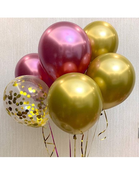 Balloons Metallic Chrome Hot Pink Balloons 100 Pcs 12 Inch Helium Shiny Thicken Latex Balloons Party Decoration - Pink - CX18...