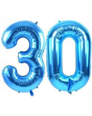 Balloons 40 Inch Blue Large Numbers Balloon Birthday Party Decorations- Foil Mylar Big Number Balloon Digital 30 for 30th Bir...