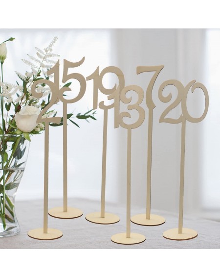 Place Cards & Place Card Holders 20pcs 1-20 Wooden Table Numbers Holder with Base for Wedding Party Banquet Home Decor - CA12...