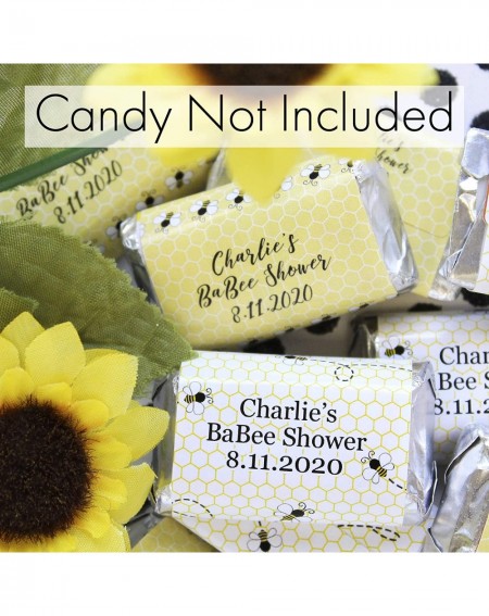 Favors Personalized Yellow Bumble Bee Mini Candy Bar Labels - 45 Stickers - CG19E0QU8N7 $10.29