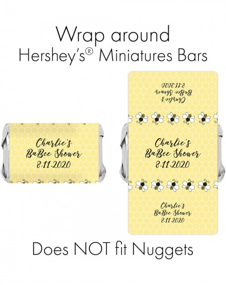 Favors Personalized Yellow Bumble Bee Mini Candy Bar Labels - 45 Stickers - CG19E0QU8N7 $10.29