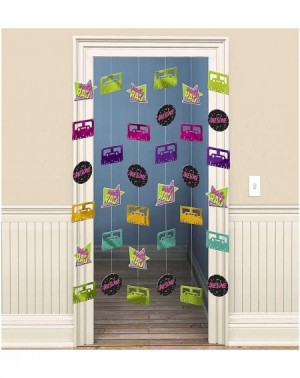 Party Packs Awesome 80's and 90's Party Supplies - Rad Shapes and Cassette Tapes Hanging String Decorations - Rad Shapes and ...