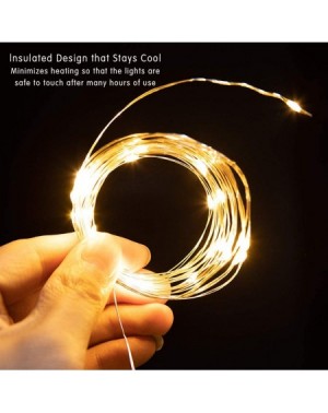 Indoor String Lights 2 Sets Indoor String Lights 16.4ft 50 LEDs Battery Powered Outdoor & Indoor Copper Wire Decorative Rope ...