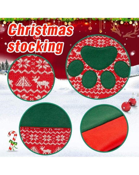 Stockings & Holders 2 Pack Large Christmas Paw Stockings - Gifts Bags Holiday Accessories for Dog Cat - 18 inches - C418XS26Z...