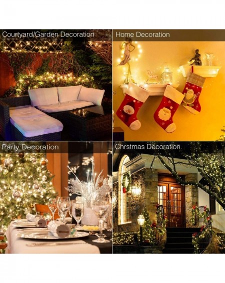 Outdoor String Lights Solar String Lights 2Pack 240LED Total Solar Powered Fairy Lights Outdoor 8 Modes Copper Wire Decoratio...