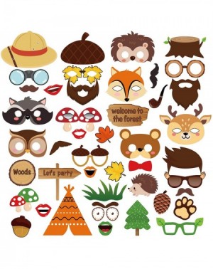 Photobooth Props 44Pcs Woodland Animals Photo Booth Props with Stick- Forest Friends Selfie Props- Woodland Creatures Party S...