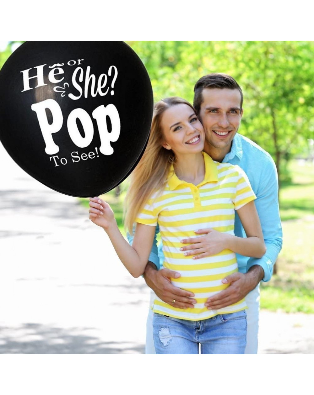 Balloons Gender Reveal Balloon Premium 36" - "He or She Pop to See!" - 2 Balloon Pack - CH192699WOT $9.83