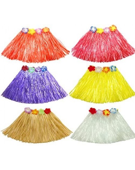 Favors Luau Party Supplies- Tropical Hawaiian Luau Flower Leis with Silk Faux Flowers Hula Grass Skirts Party Favors (15 Coun...