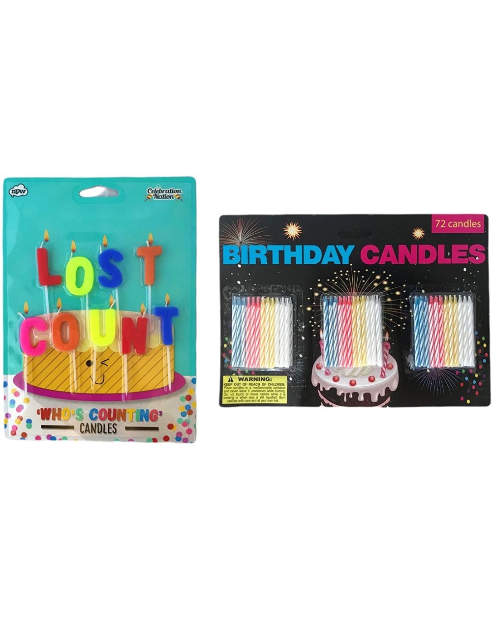 Birthday Candles Lost Count Cake Topper Bundle with 72 Birthday Candles - CZ19EUSL5LZ $11.85