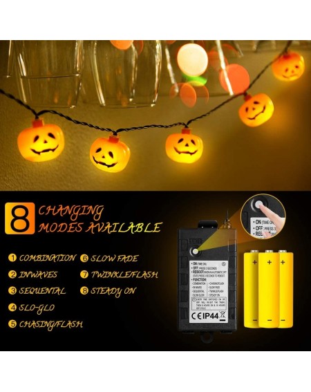 Indoor String Lights Halloween Pumpkin String Lights - Holiday LED Light for Outdoor Indoor Party Decor 10 feet 20 Pumpkin Li...