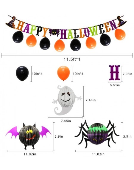 Banners Halloween Party Decoration Supplies Include Happy Halloween Banner Party Balloons Spider Ghost Bat Honeycomb Balls Ha...