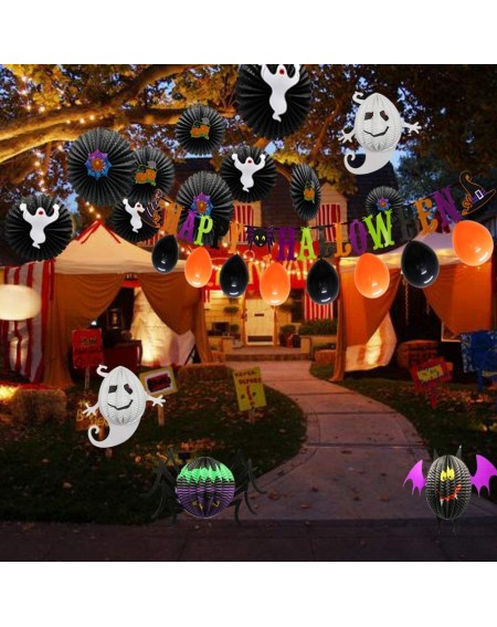 Banners Halloween Party Decoration Supplies Include Happy Halloween Banner Party Balloons Spider Ghost Bat Honeycomb Balls Ha...