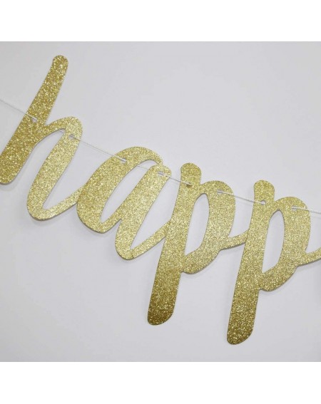 Banners & Garlands Happy Anniversary Banner- Gold Glitter Sign Garlands for Wedding Anniversary Party Bunting Supplies Photo ...