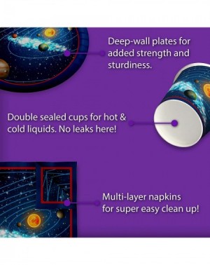 Party Packs Solar System Outer Space Birthday Party Supplies Set Plates Napkins Cups Tableware Kit for 16 - CG12BJHOJ5V $11.93