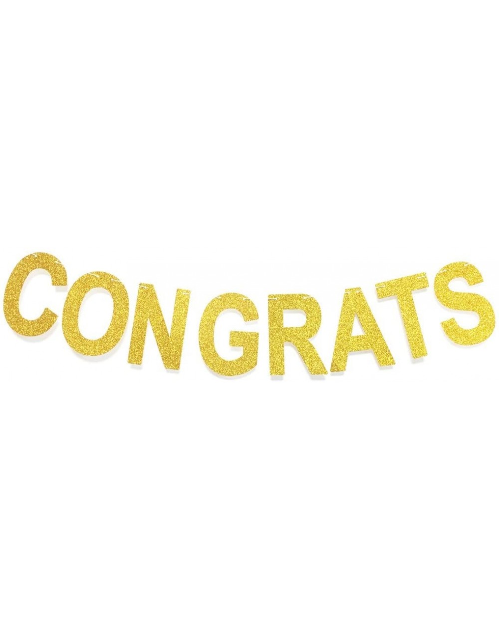 Banners & Garlands Gold Glitter Congrats Banner Sign for Graduation Party Supplies Decoration - CX186G2D6YA $9.48