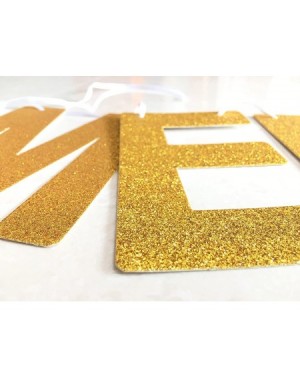 Banners & Garlands Gold Glitter Congrats Banner Sign for Graduation Party Supplies Decoration - CX186G2D6YA $9.48