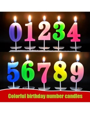 Cake Decorating Supplies Birthday Candles 0-9 Molded Number Candles for Party Time Special Day Funny Wish Candles Multicolor-...