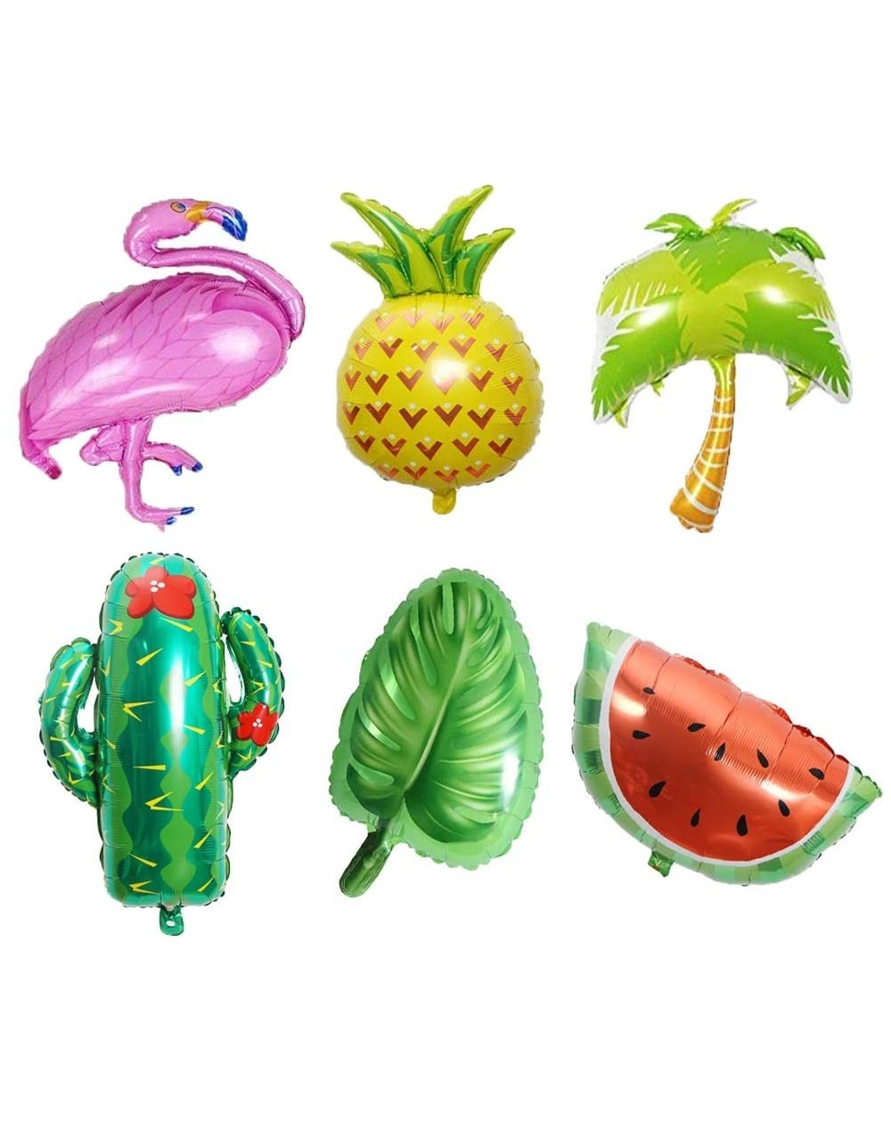 Balloons Beach Summer Tropical Party Theme Flamingo Pineapple Palm Tree Watermelon Cactus Palm Leaves Mylar Balloons for Luau...