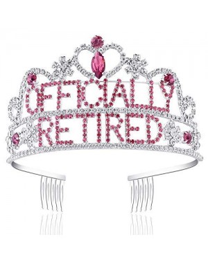 Favors Womens Officially Retired Tiara Crown and Crown Retired Headband Retired Party Supplies for Women (Silver and Rose Red...