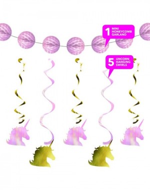 Party Packs Unicorn Birthday Party Supplies Hanging Decorations - Metallic Hanging Unicorn Whirls Honeycomb Tissue Garland - ...