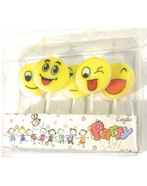 Cake Decorating Supplies Set of 5 Emoji Smiley Birthday Candles Kids Party Decorations - C818CC6GZ9T $9.19