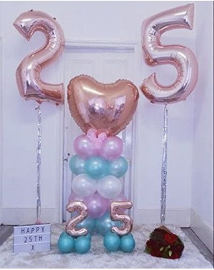 Balloons 16 Inch Rose Gold Balloons Letter A to Z Number 0 to 9 Foil Balloons for Wedding Prom Birthday Party Baby Shower Chr...