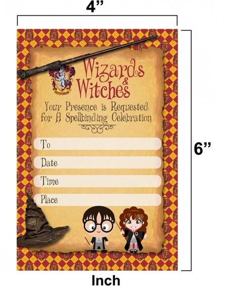 Invitations Harry Potter Invitation Cards - 20 Fill-in Invites for Kids Birthday Bash and Theme Party- 10X15 cm- Postcard Sty...
