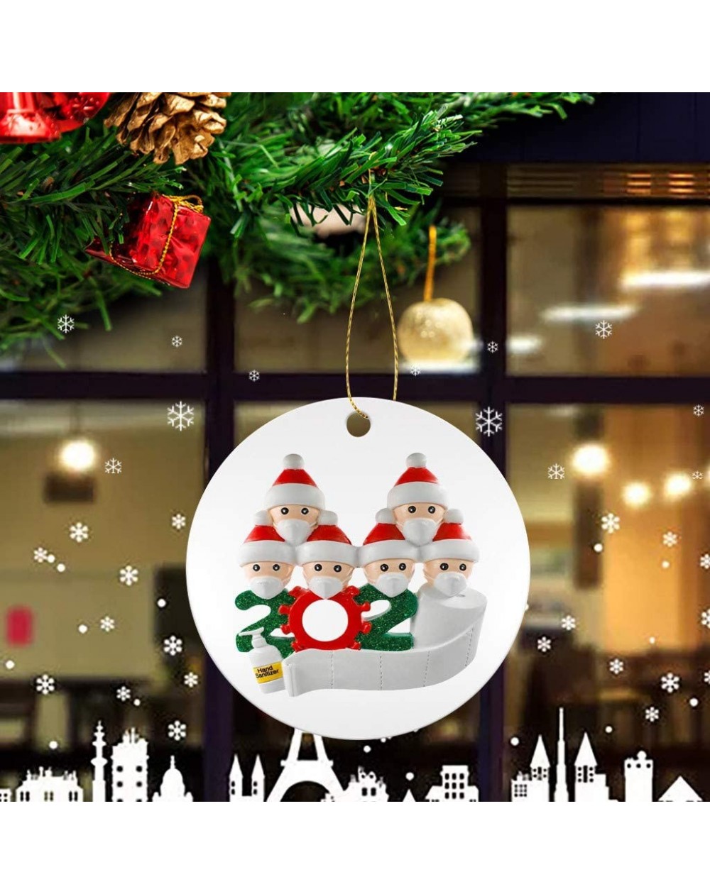 2020 Quarantine Ornaments Christmas Tree Decoration Lighted Pendant