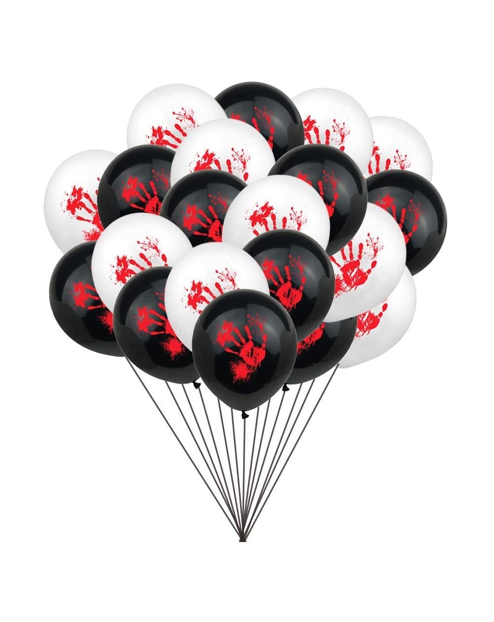 Balloons 50Pcs Blood Handprint Halloween Latex Balloons Halloween Decorations for Birthday Nightmare Party Supplies Black Whi...