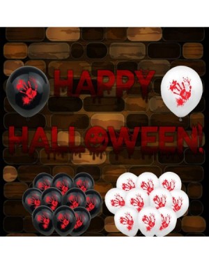 Balloons 50Pcs Blood Handprint Halloween Latex Balloons Halloween Decorations for Birthday Nightmare Party Supplies Black Whi...