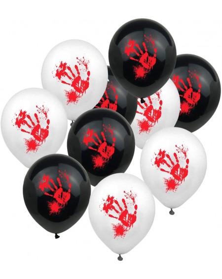 Balloons 50Pcs Blood Handprint Halloween Latex Balloons Halloween Decorations for Birthday Nightmare Party Supplies Black Whi...