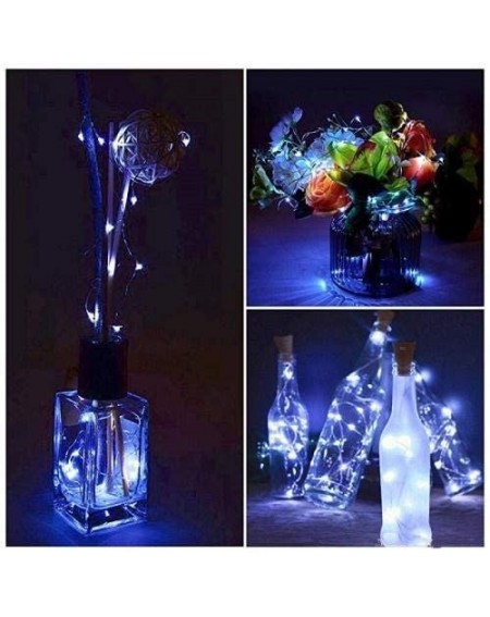 Indoor String Lights PaperLanternStore.com Solar Powered 10 Cool White LED Cork Wine Bottle Lamp Fairy String Light Stopper- ...