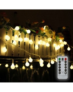 Outdoor String Lights Globe String Lights 32.8ft 80 LED Battery Operated Lights Outdoor Starry Light Decor for Patio Garden P...