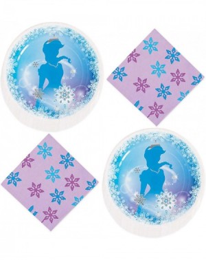 Party Packs Winter Princess and Frozen Party Supplies - Winter Princess Dinner Plates and Luncheon Napkins (Serves 16) - CR19...